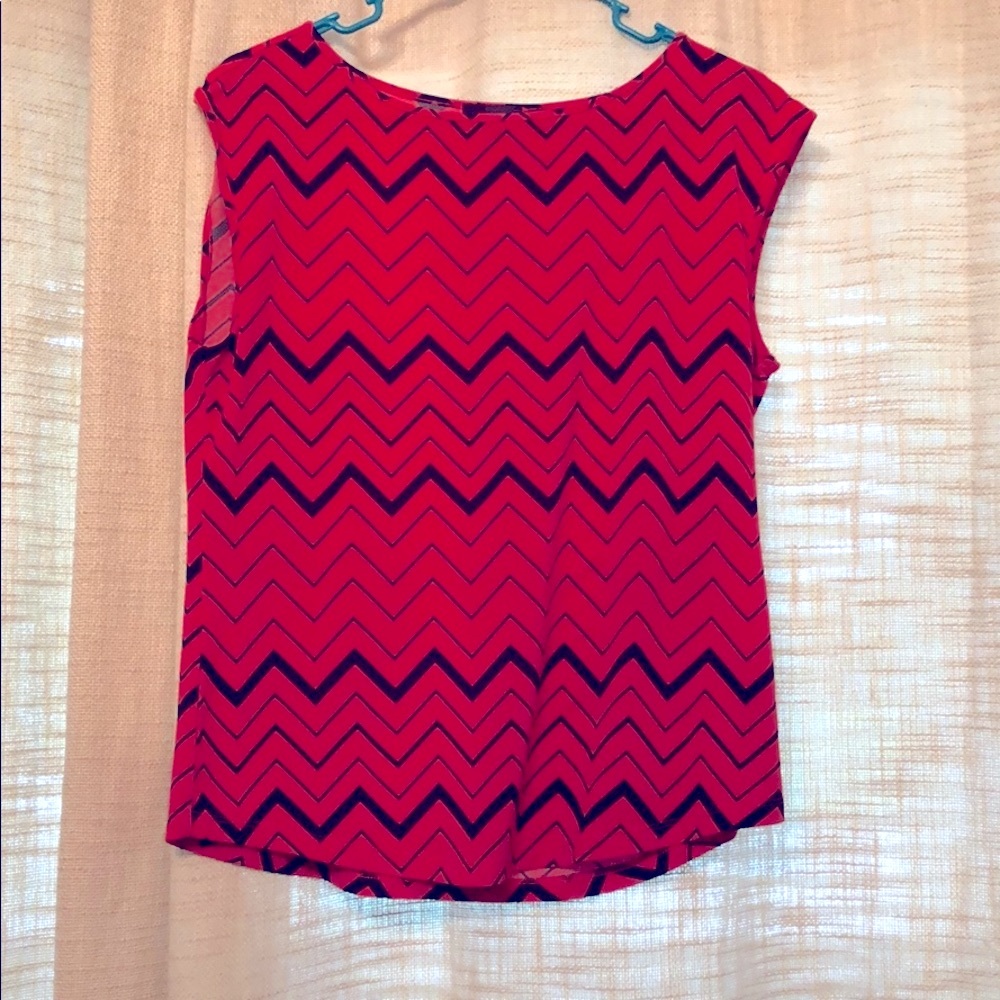 Red and black chevron blouse